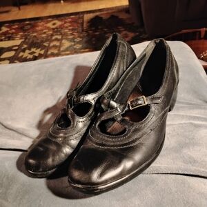 Clarks Black Women's Heels with Buckle Detail